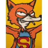 MAU MAU ( XX-XXIe), « Kryptonite fox », 2013, Sérigraphie en couleurs sur papier, signée et