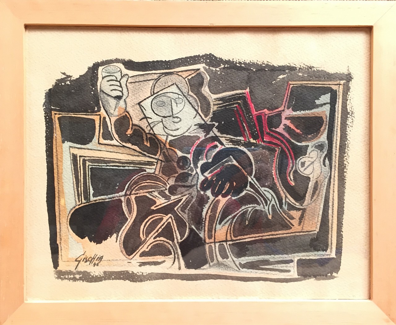 LEON GISCHIA (1903-1991), « Santé ! », Aquarelle sur papier signée en bas à gauche et datée « - Image 2 of 2