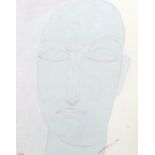 HENRI DE WAROQUIER (1881-1970), « Visage d’homme », 1933, Dessin au trait rouge sur fond