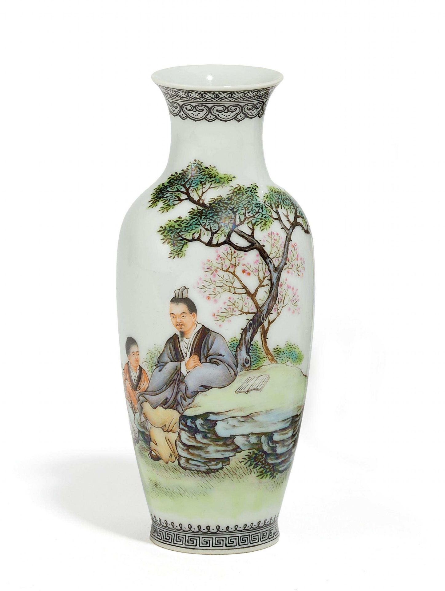 SMALL GUANYIN ZUN-VASE. China. 20th c. In the style of Wang Xiliang (1922). Eggshell porcelain,