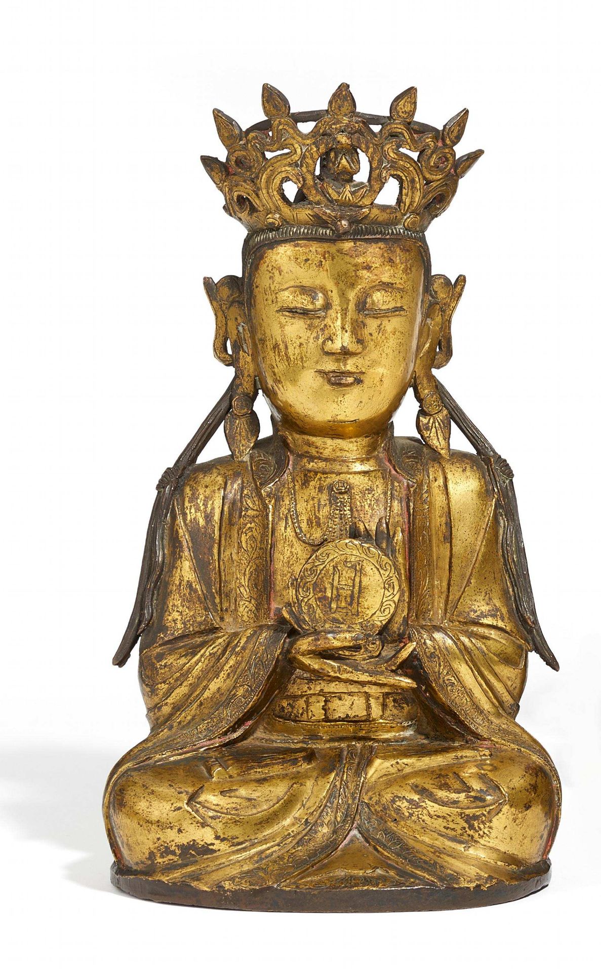 BODHISATTVA OF SUN RAYS - RIGUANG PUSA. China. Probably Ming dynasty. In the regional style of North