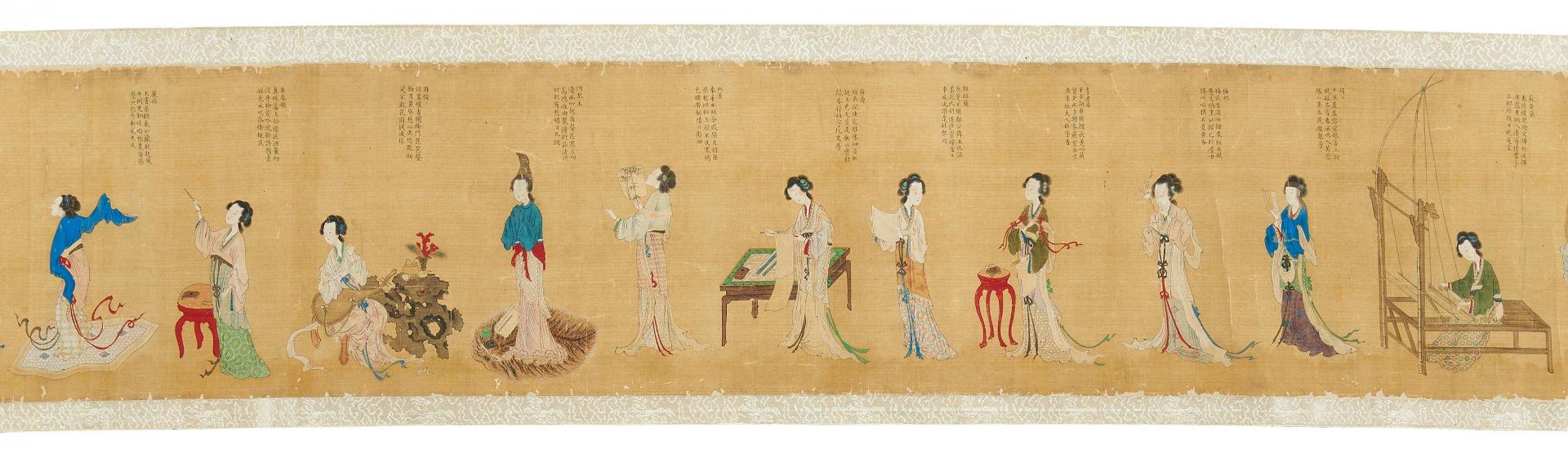 QIU, YING ~1494 - 1552 - attributed. Beauties of Several Dynasties. China. Prob. Ming dynasty. - Bild 6 aus 6