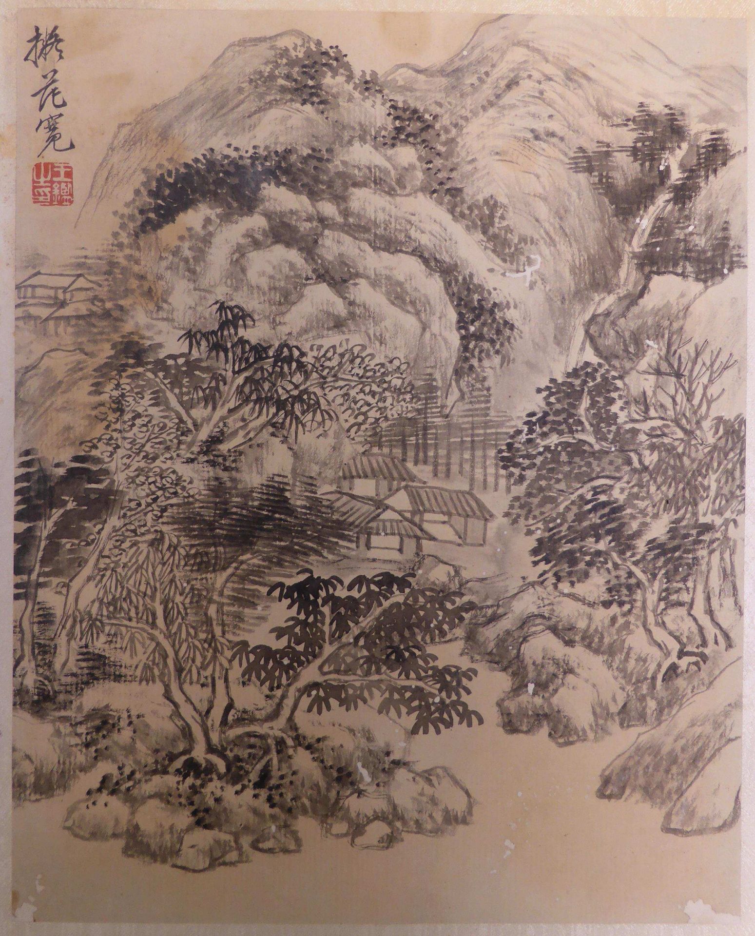 DONG, QICHANG 1555 Huating - 1636 - attributed. Mountainscape with pines. China. Late Ming dynasty - Bild 3 aus 5