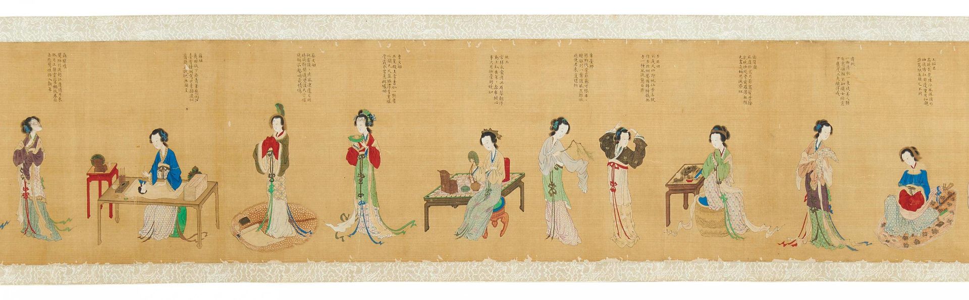 QIU, YING ~1494 - 1552 - attributed. Beauties of Several Dynasties. China. Prob. Ming dynasty. - Bild 4 aus 6