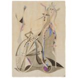 CAMPENDONK, HEINRICH 1889 Krefeld - 1957 Amsterdam Figur mit Fahrrad II. 1947. Aquarell und