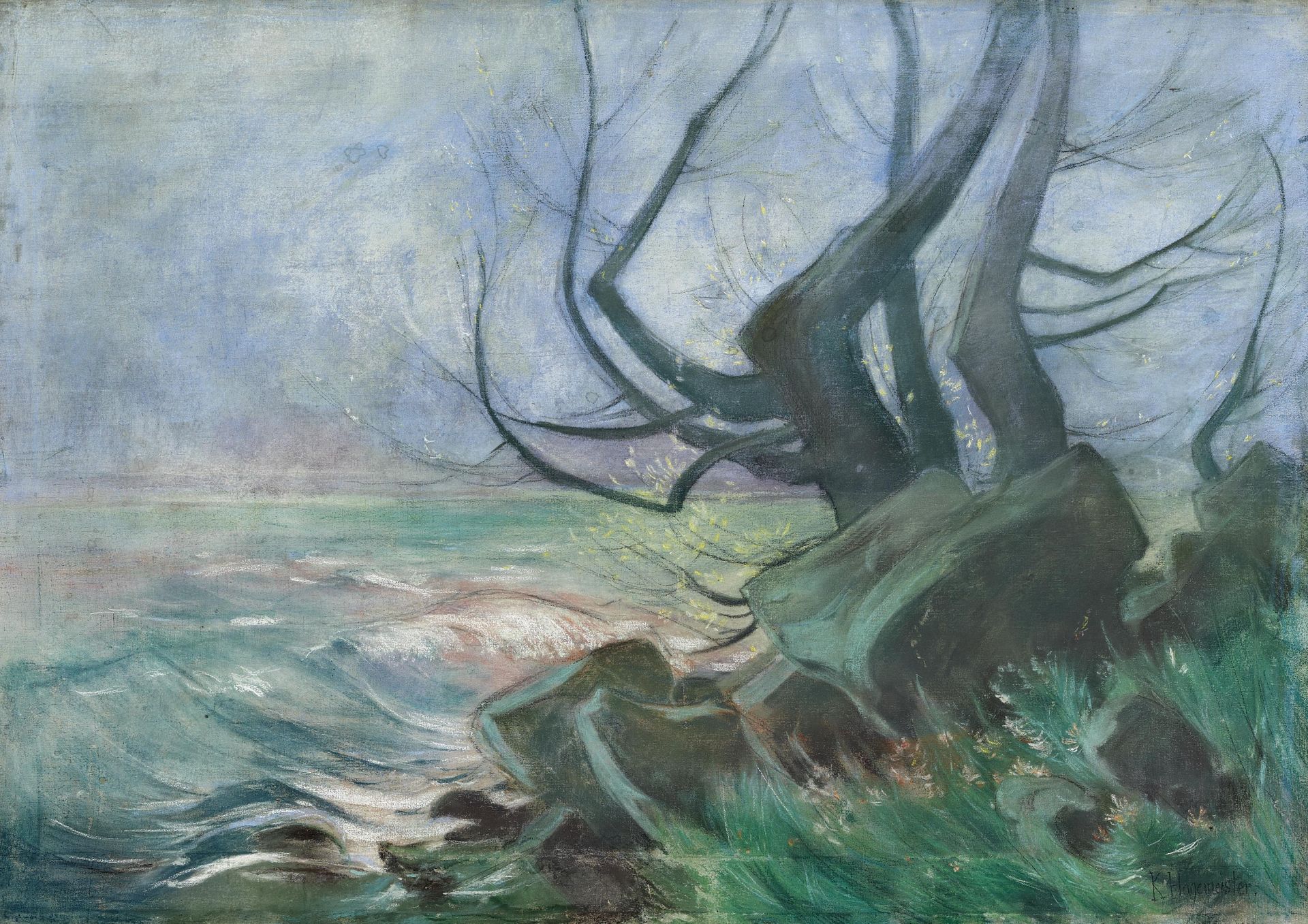 Hagemeister, Karl Werder/Havel 1848 - 1933 Strandlandschaft an der Ostsee. Um 1912. Mischtechnik auf