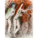 Chagall, Marc 1887 Witebsk - 1985 St. Paul de Vence Adam et Ève et le fruit défendu. 1958/59.
