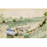 Brianchon, Maurice 1899 Fresnay-sur-Sarthe - 1979 Paris Bateau-Lavoir. Aquarell und Bleistift auf