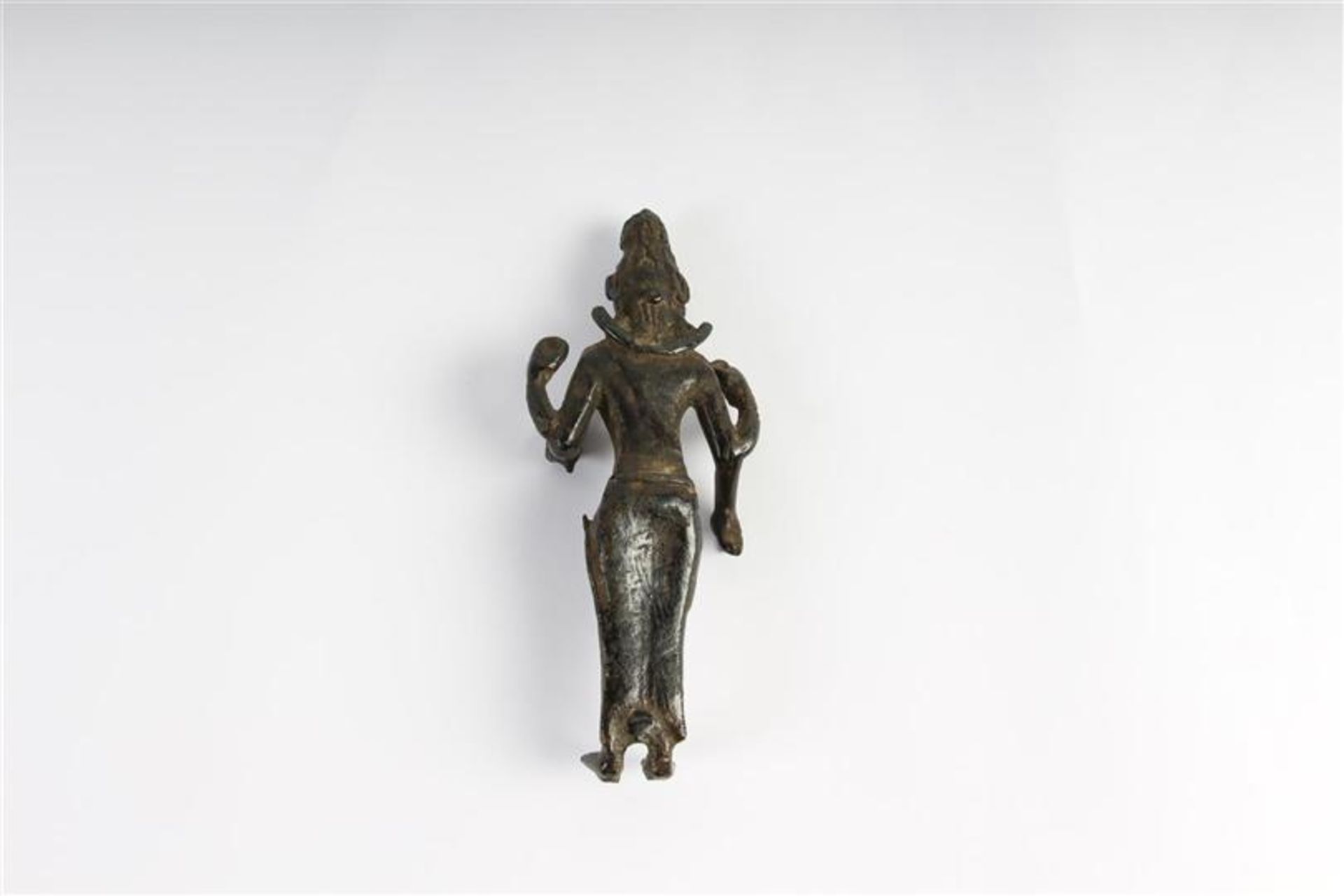 Bronzen sculptuur, India.  H: 11.5 cm. - Bild 2 aus 2