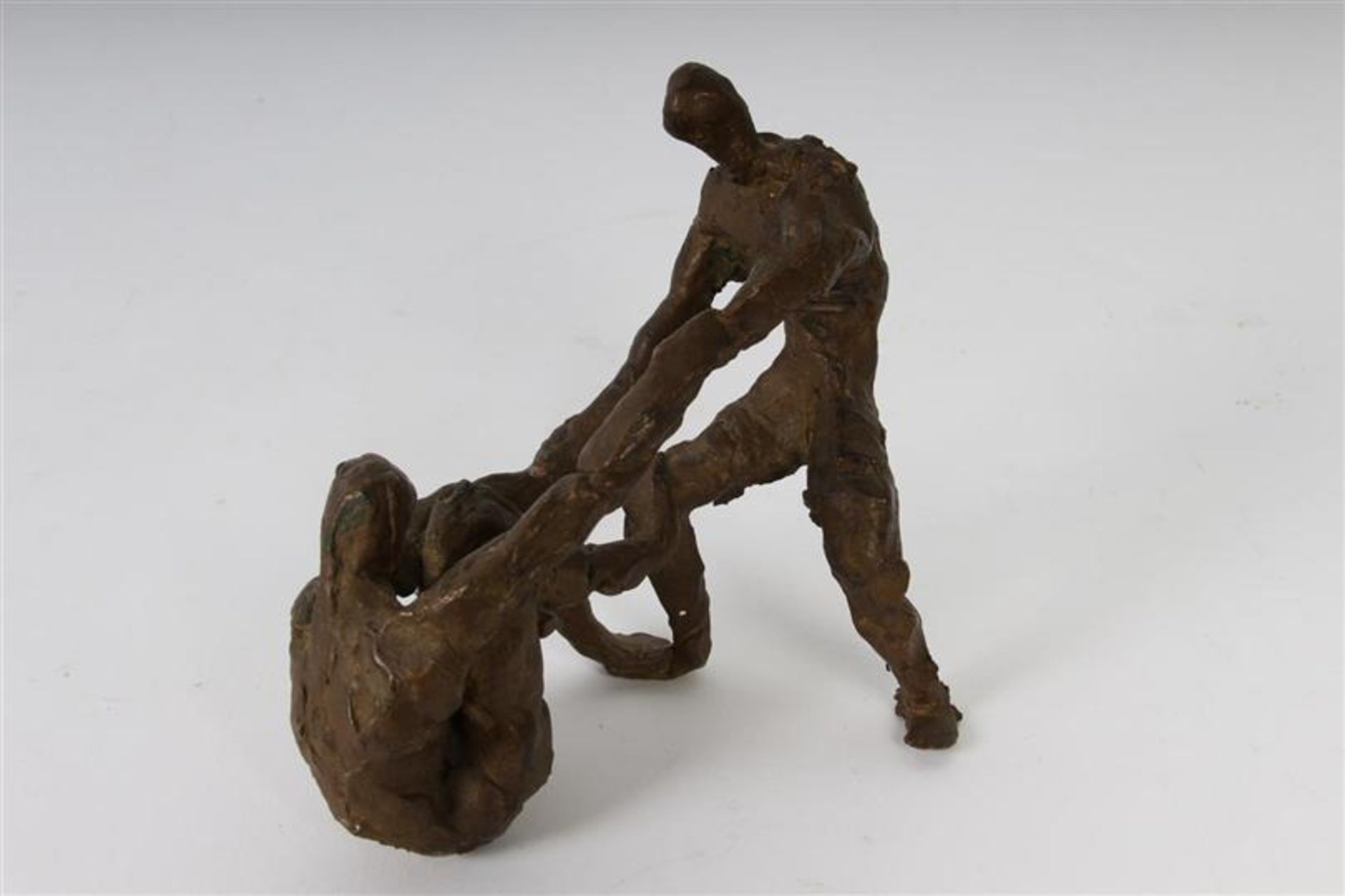 Bronzen beeldengroepje 'de helpende hand'. - Bild 3 aus 5
