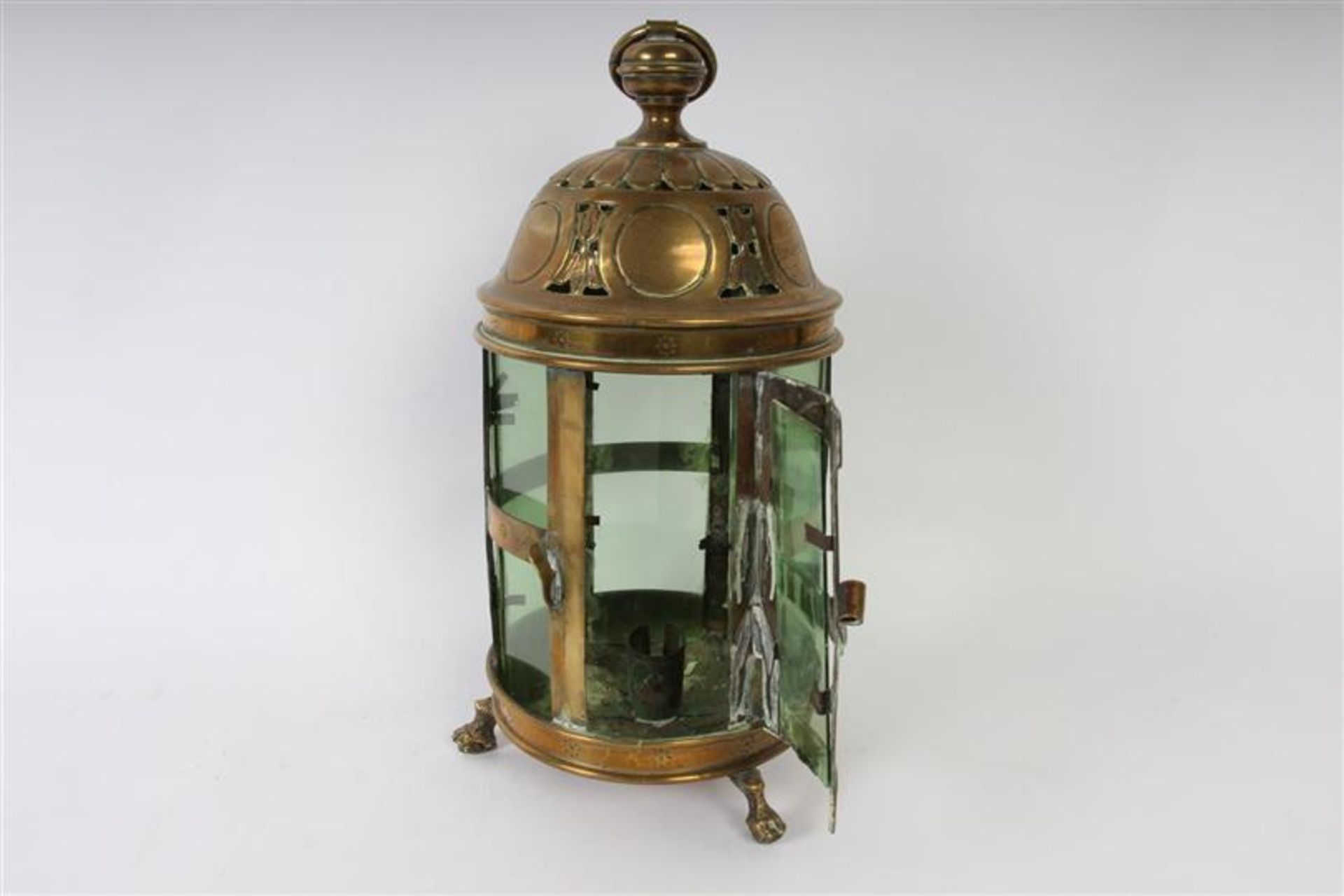 Geelkoperen lantaarn, 19e eeuw. H: 35 cm. - Bild 2 aus 5