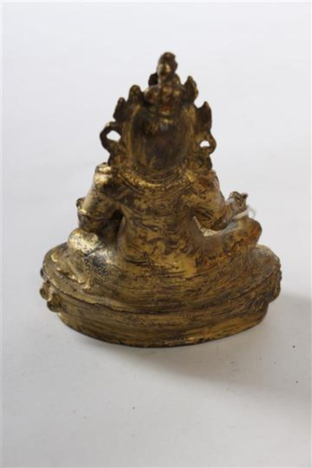 Koudvergulde bronzen Boeddha. H: 14 cm. - Bild 3 aus 3