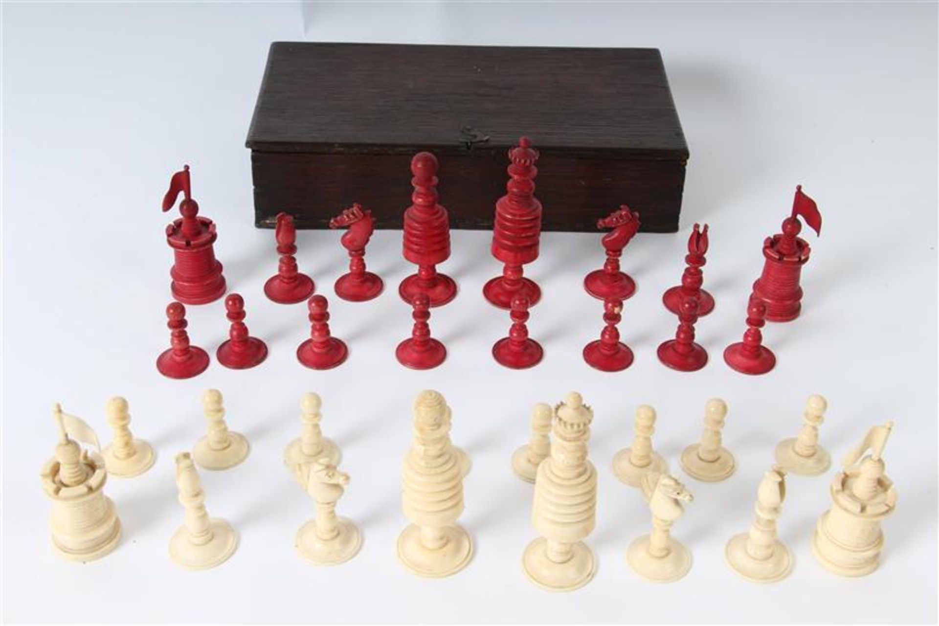 Antieke schaakstukken.