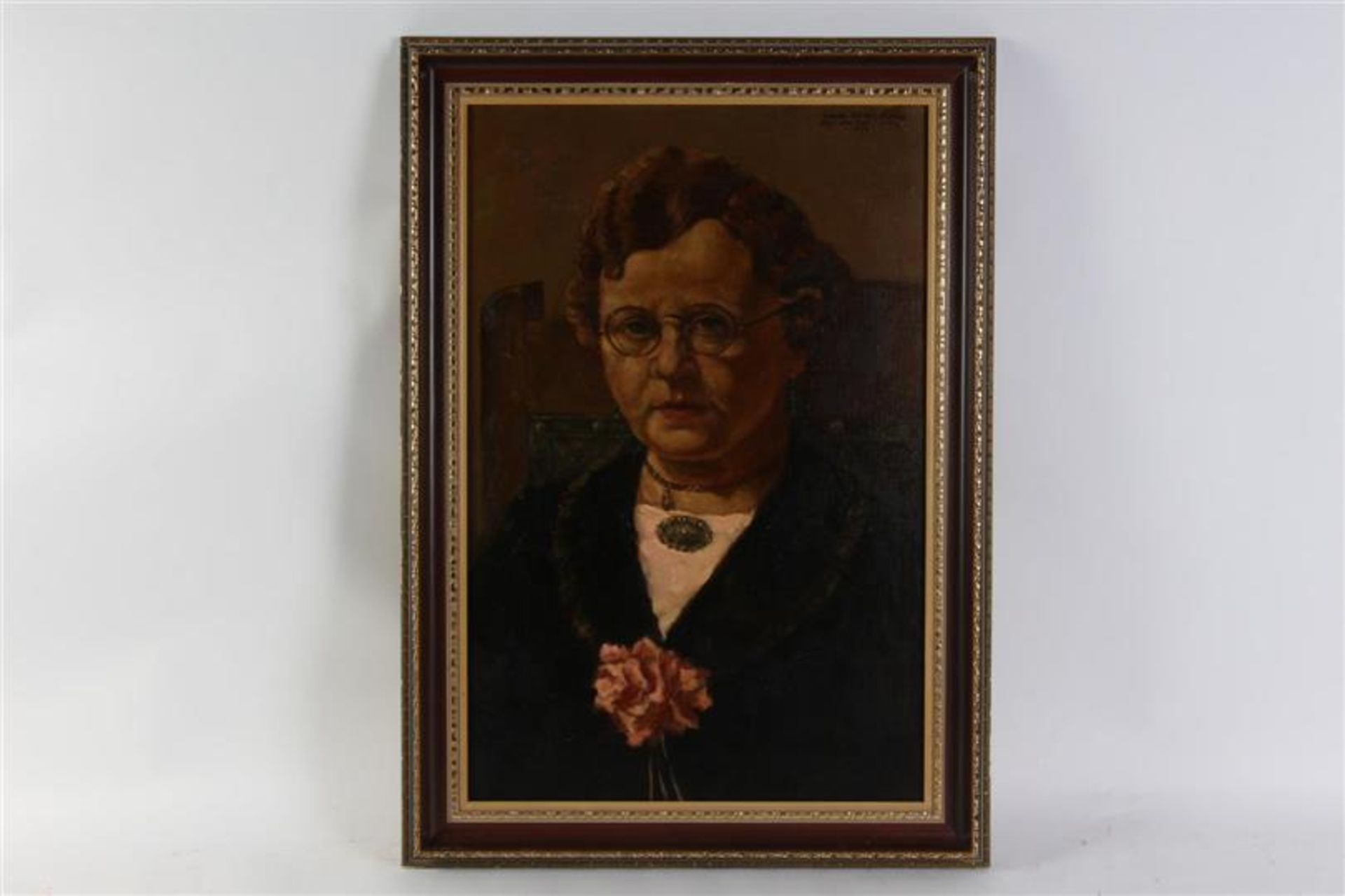 Schilderij, olieverf op doek, 'Grootmoeder'. Maas, Harry HxB: 60 x 40 cm.