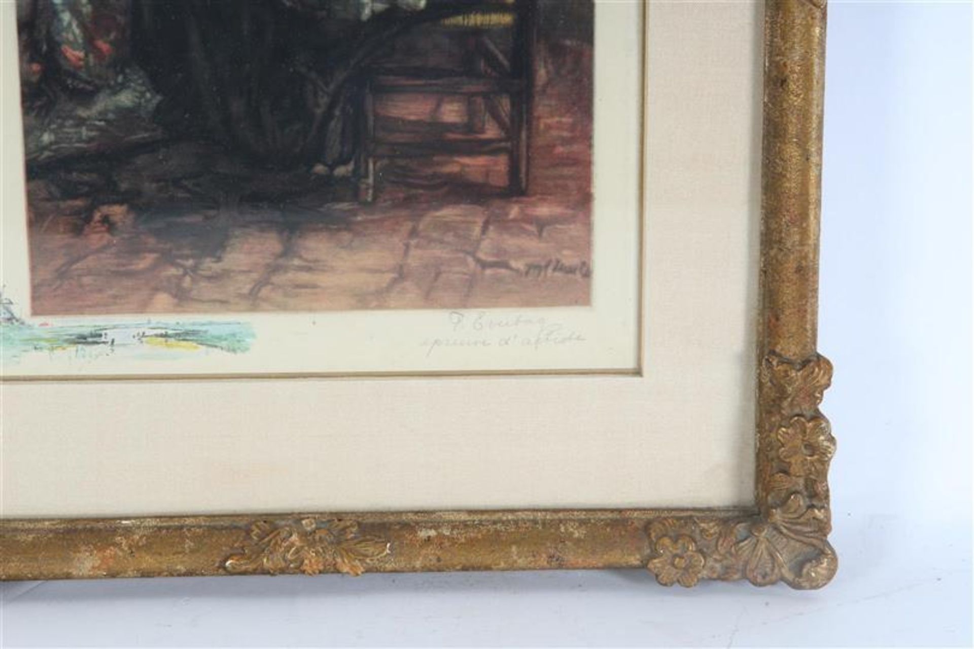 'Als men oud wordt', kleurenets naar Josef Israëls. Frans Everbag HxB: 31 x 20 cm. - Bild 2 aus 2