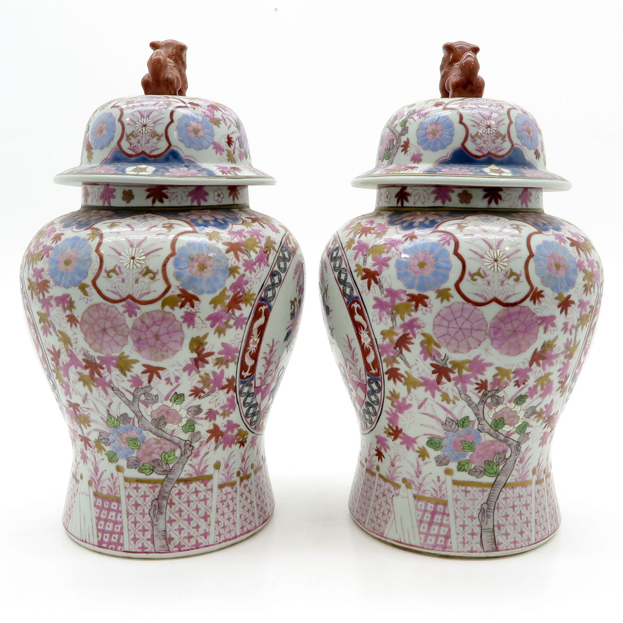 China Porcelain Lidded Vases - Image 2 of 6