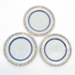 Lot of 3 19th Century China Porcelain Plates
