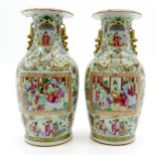 Lot of 2 19th Century Cantonese Vases