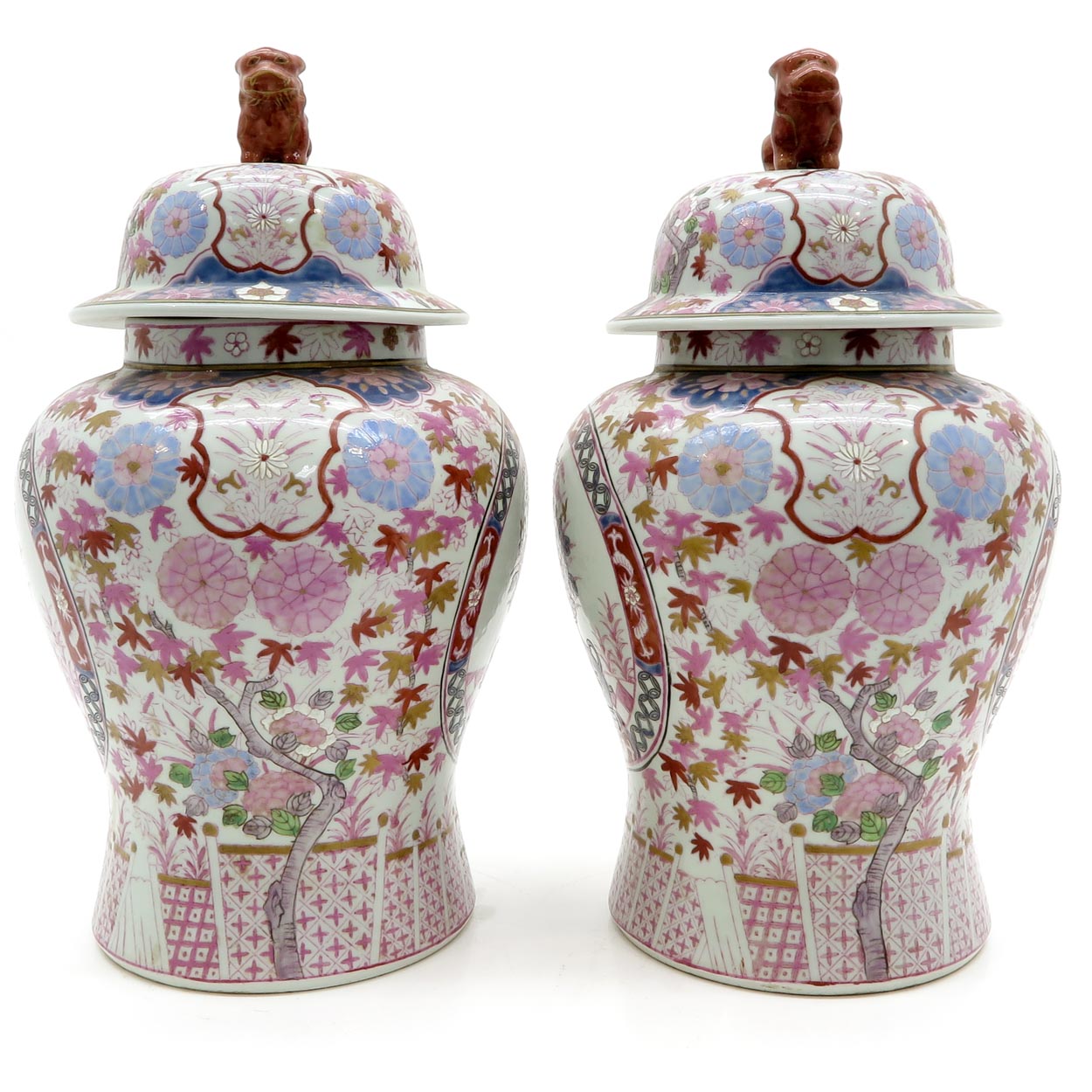 China Porcelain Lidded Vases - Image 4 of 6