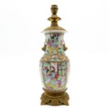 19th Century Cantonese China Porcelain Lamp