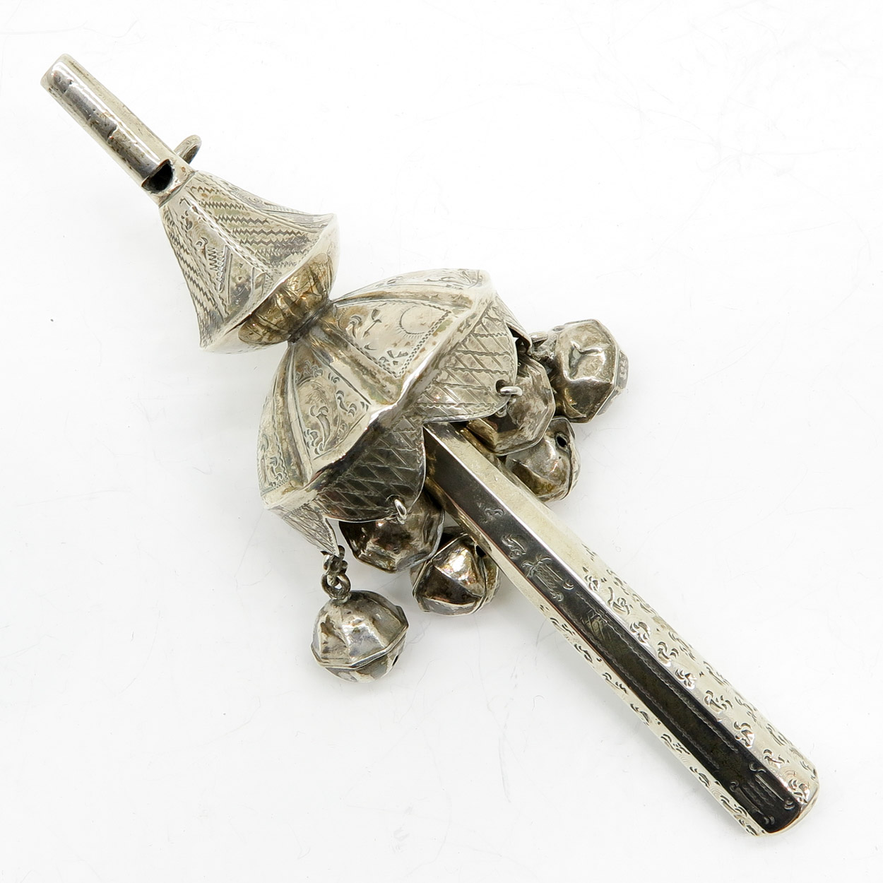 19th Century Silver Baby Rattle