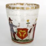 A Fine Painted German Glass Bucket or Spoelglas