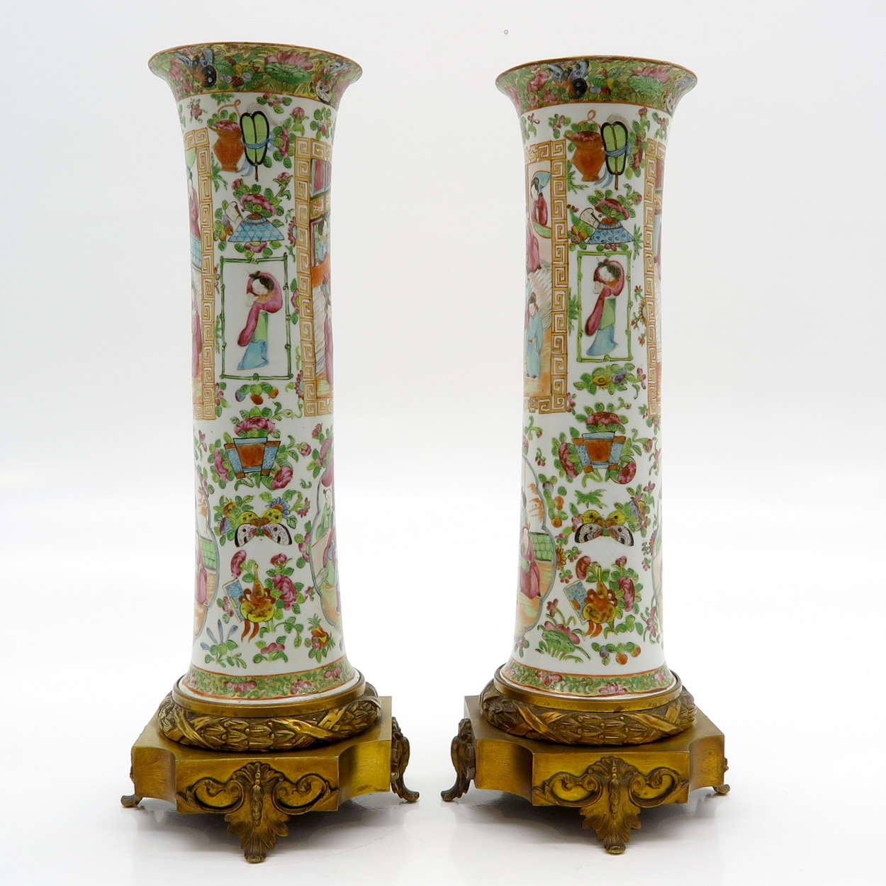 Lot of 2 19th Century Cantonese Vases - Image 2 of 6