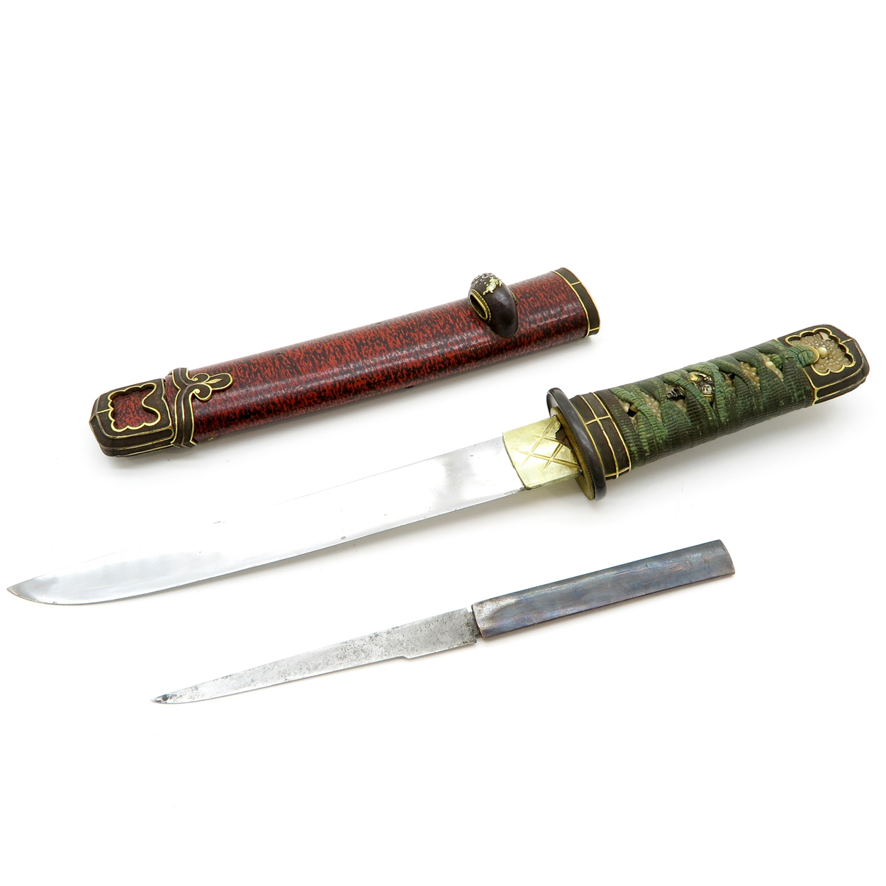 Japanese Knife in Sheath with Small Knife - Image 2 of 2