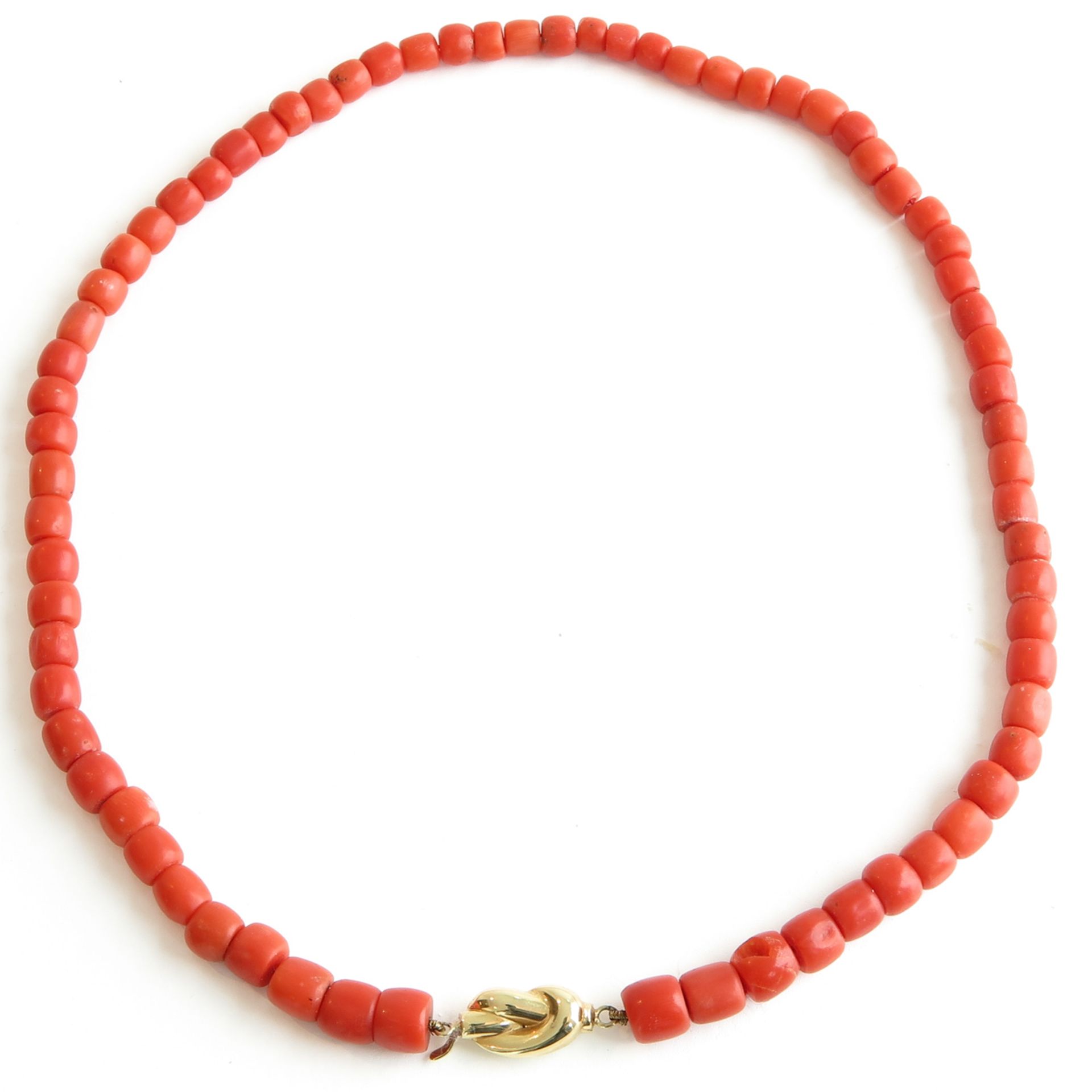 19th Century Red Coral Necklace with 14KG Clasp