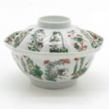 China Porcelain Famille Verte Lidded Bowl