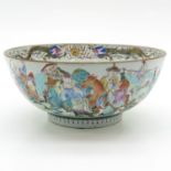 18th Century China Porcelain Mandarin Decor Punch Bowl