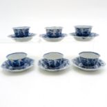 Lot of 6 Kangxi Period Cups and Saucers