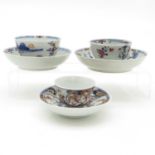 Lot of China Porcelain Cups and Saucers Circa 1800