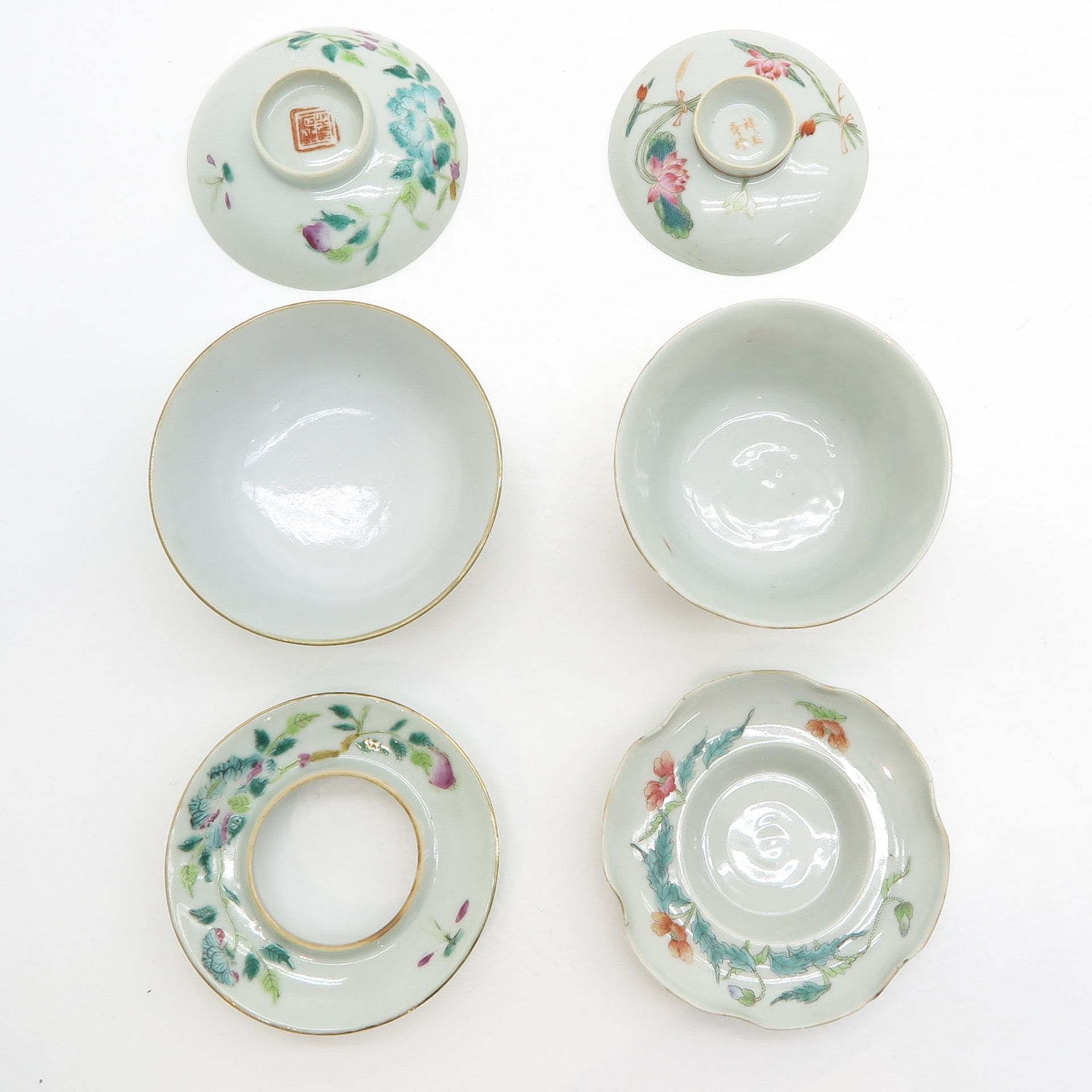 Lot of China Porcelain Lidded Cups and Saucers - Bild 5 aus 6