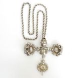 19th Century Silver Watch Chain, Fob, and Keys