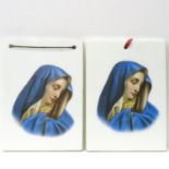 2 Porcelain Plaques Depicting the Virgin Mary