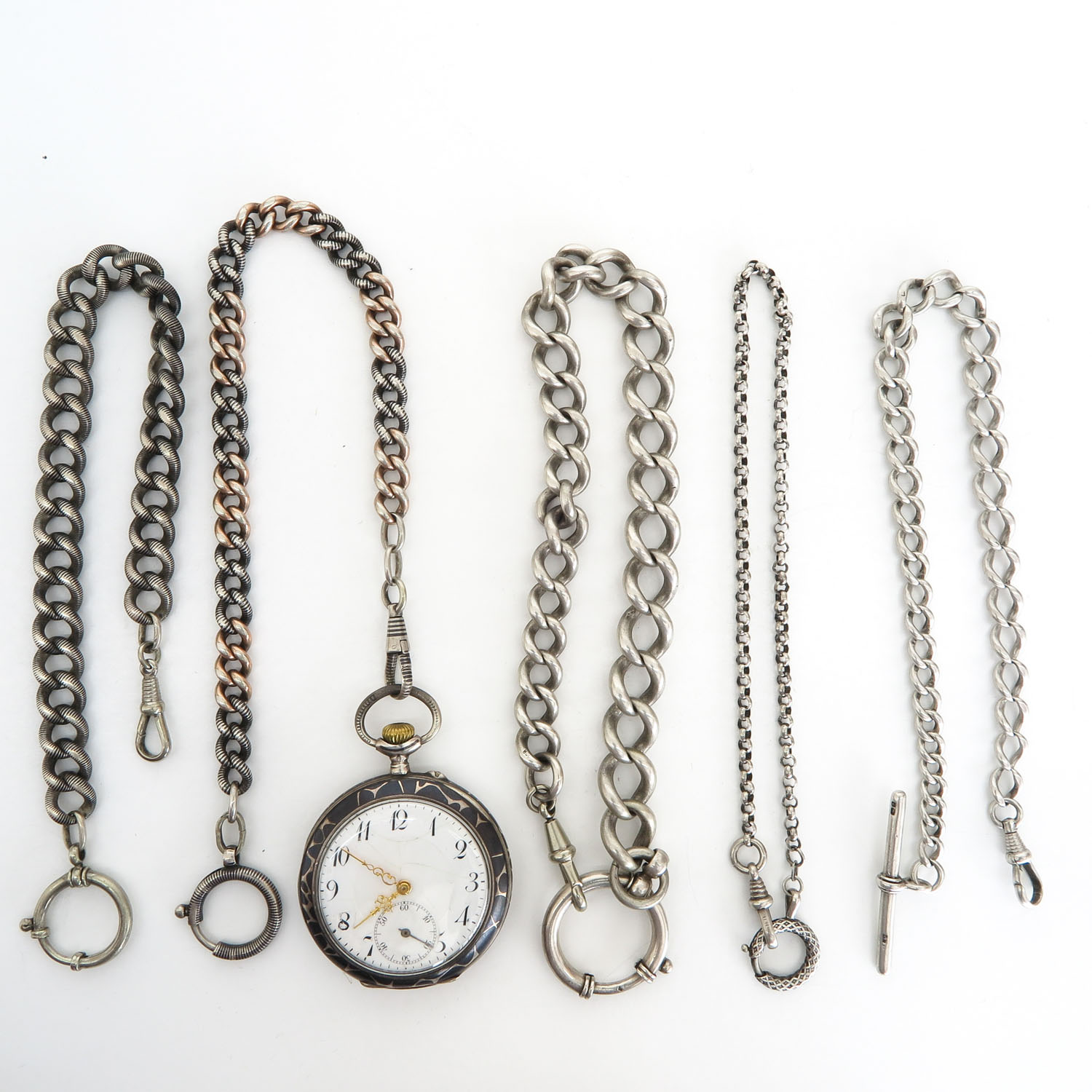 Diverse Lot with Pocket watch and Watch Chains