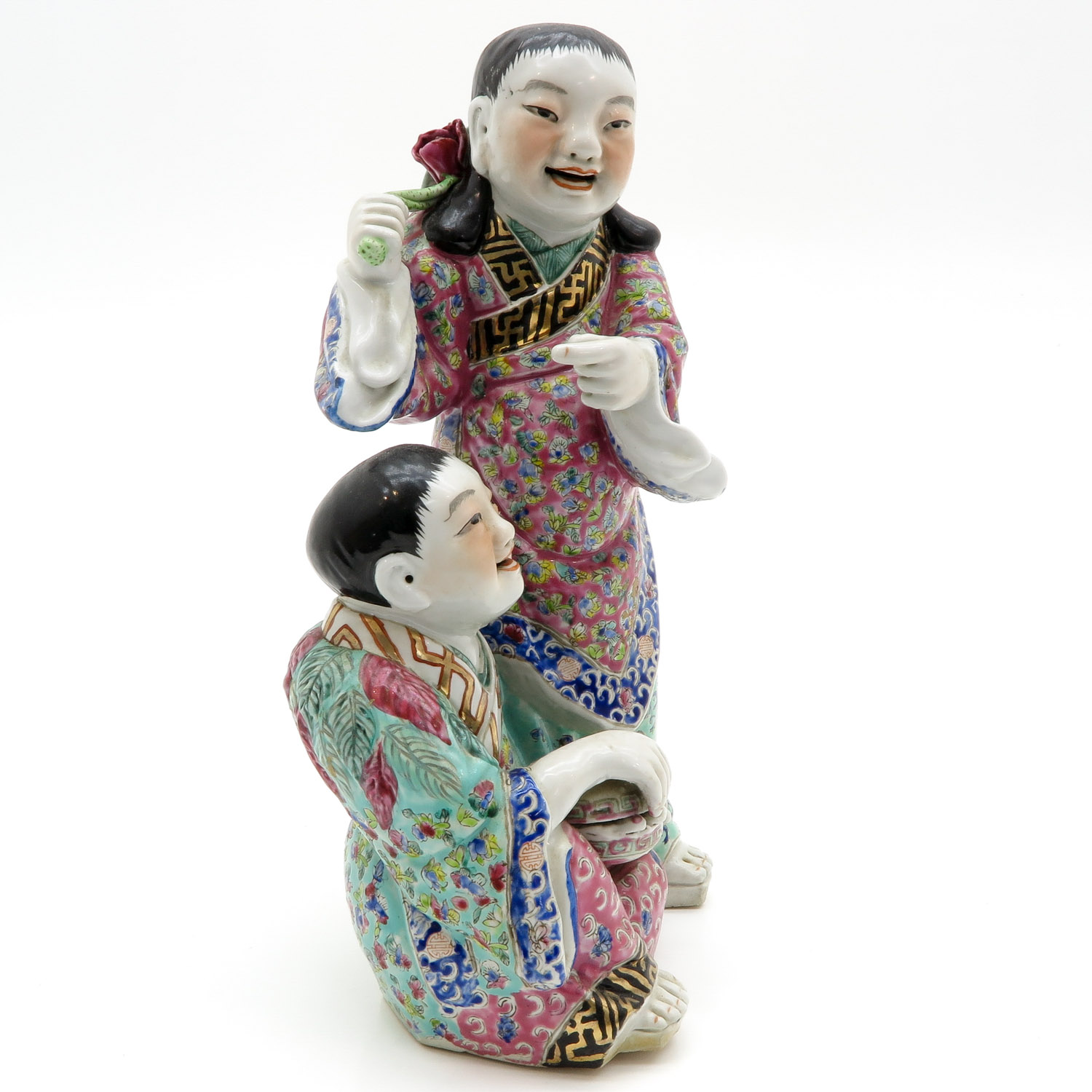 China Porcelain Famille Rose Sculpture - Image 4 of 6