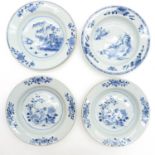 Lot of 4 18th Century China Porcelain Plates