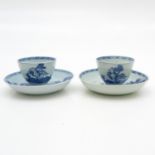 China Porcelain Cups and Saucers Circa 1800