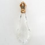 19th Century Crystal Perfume Flask with Gold Top