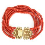 19th Century Red Coral Necklace on 18KG Clasp