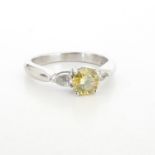 18KG Ladies Yellow Diamond Ring Approx. 0.60 Carat