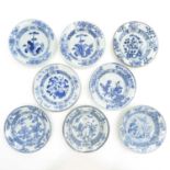 Lot of 8 18th Century China Porcelain Saucers