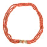 Red Coral Necklace on 14KG Clasp