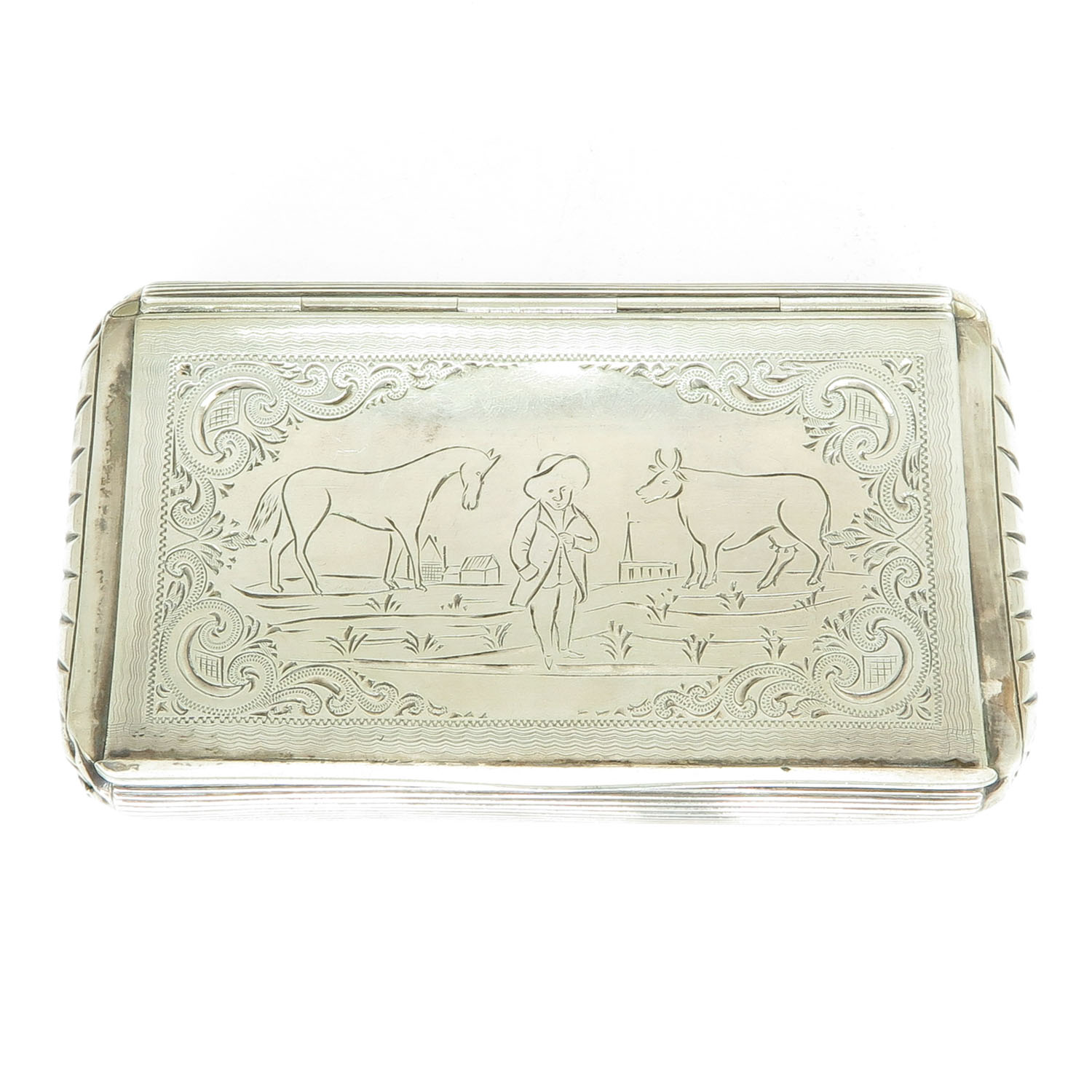 Engraved Dutch Silver Tobacco Box Circa 1830 - Image 5 of 8