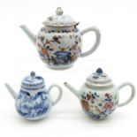 Lot of 3 China Porcelain Teapots