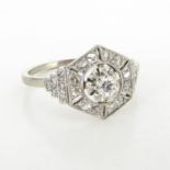 18KWG Ladies Art Deco Diamond Ring