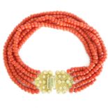 19th Century Red Coral Necklace on 18KG Clasp