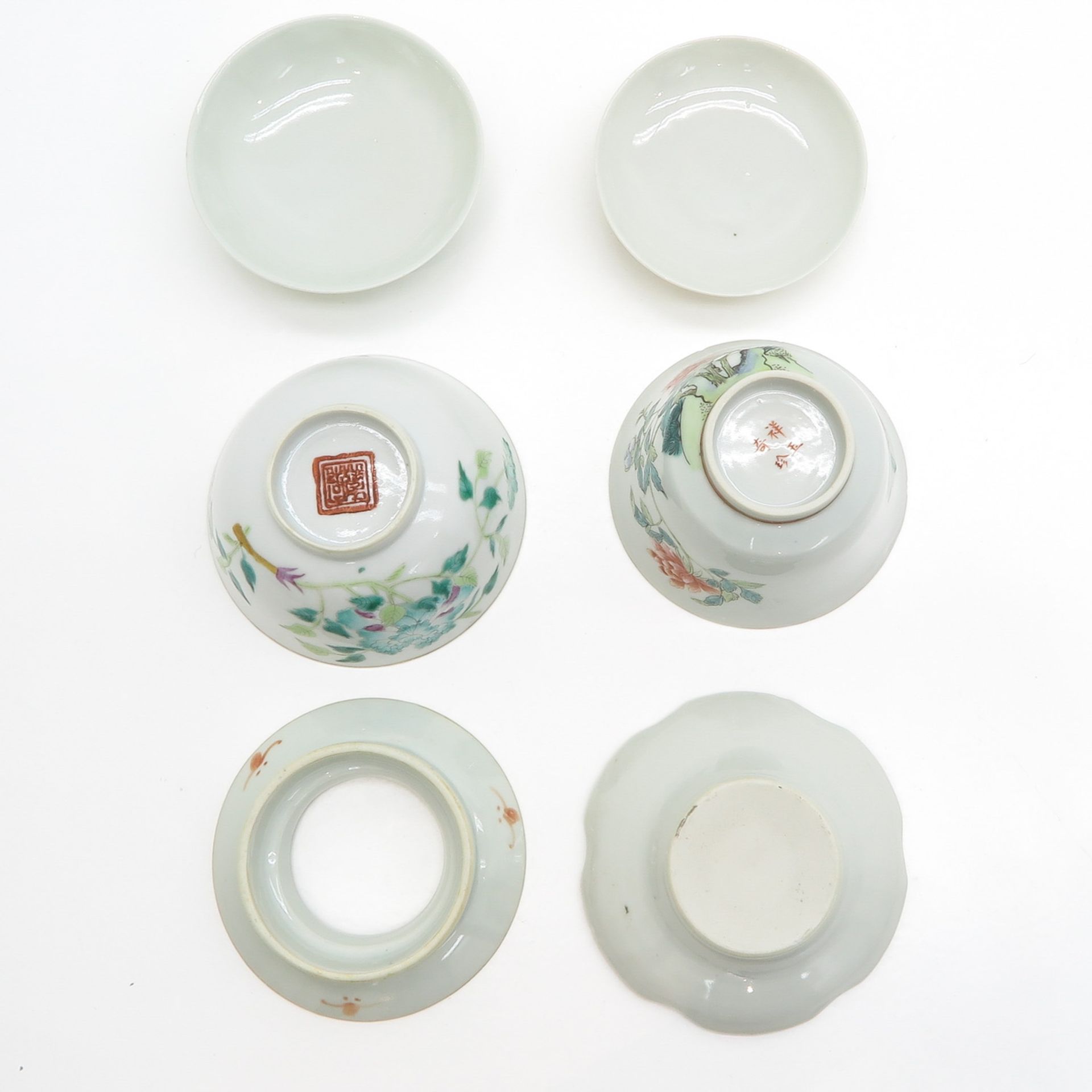 Lot of China Porcelain Lidded Cups and Saucers - Bild 6 aus 6
